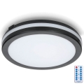 LED-Deckenleuchte für Badezimmer mit Sensor LED/24W/230V 3000/4000/6500K IP65 d 30 cm schwarz + Fernbedienung