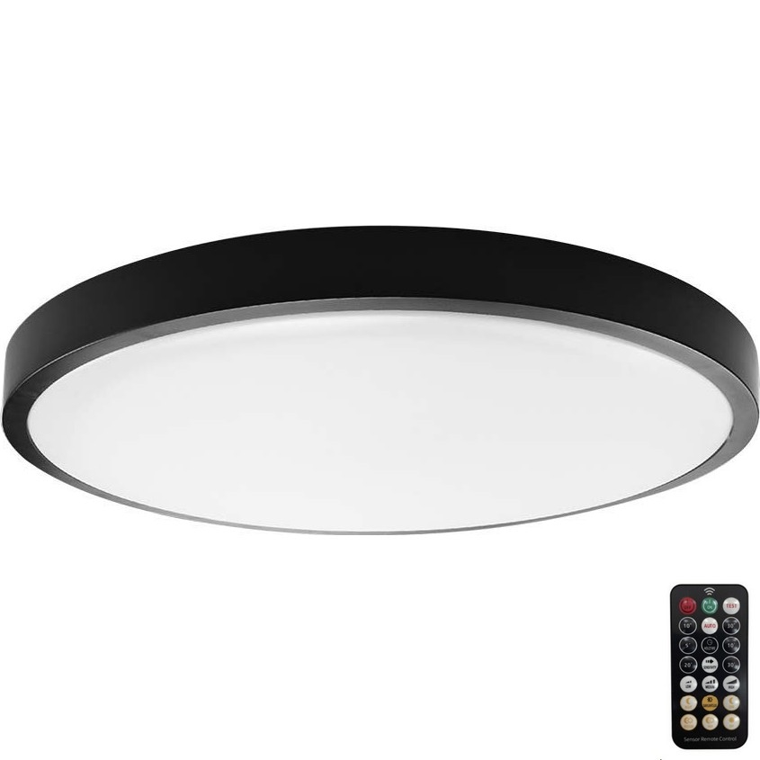 LED-Deckenleuchte für Badezimmer mit Sensor LED/24W/230V 4000K IP44 schwarz + Fernbedienung