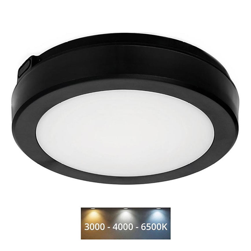 LED-Deckenleuchte für Badezimmer NAIROS LED/12W/230V 3000/4000/6500K IP65 d 20 cm schwarz