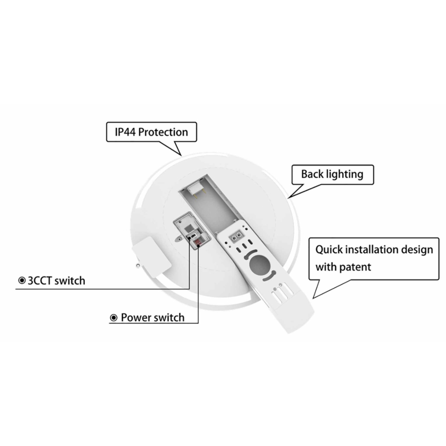 Dimmbare LED-Deckenleuchte für Badezimmer SLIDE LED/6/12/18/24W/230V 2900/4000/6200K IP44 weiß