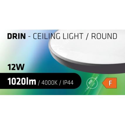 LED-Deckenleuchte für das Badezimmer CIRCLE LED/12W/230V 4000K d 25 cm IP44 schwarz