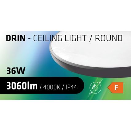 LED-Deckenleuchte für das Badezimmer CIRCLE LED/36W/230V 4000K d 45 cm IP44 schwarz