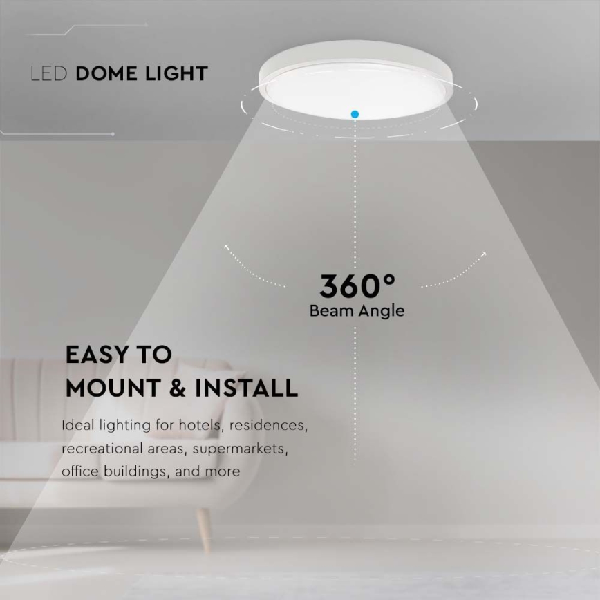 LED-Deckenleuchte fürs Badezimmer LED/30W/230V 3000K IP44 weiß