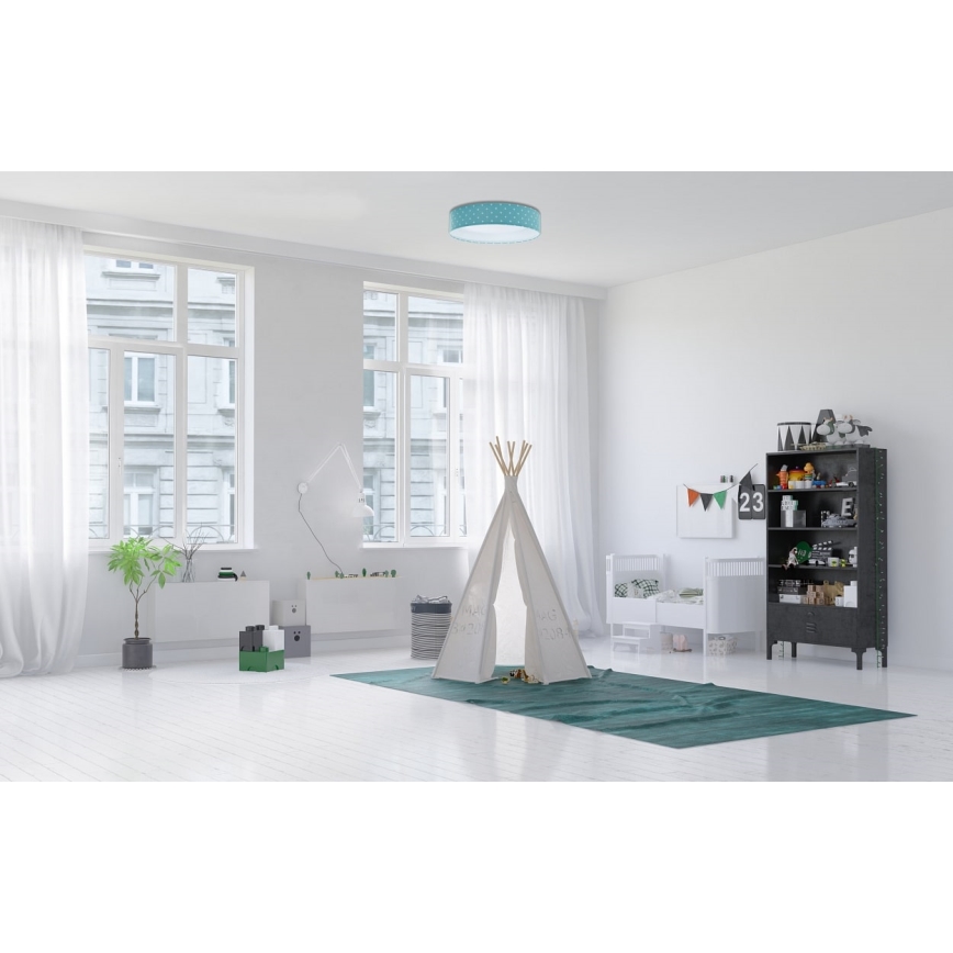 LED Kinder-Deckenleuchte GALAXY KIDS LED/24W/230V Sternenmuster türkis/weiß