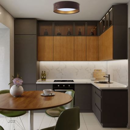 LED Deckenleuchte GALAXY LED/24W/230V Ø 44 cm Braun/Gold