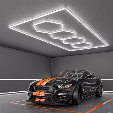 LED Deckenleuchte HEXAGON LED/426W/85-265V 6500K 484x243 cm CRI 90 IP44 weiß