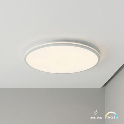 LED-Deckenleuchte HUGO LED/12/18/24W/230V 3000/4000/6500K Ø 30 cm IP54 weiß