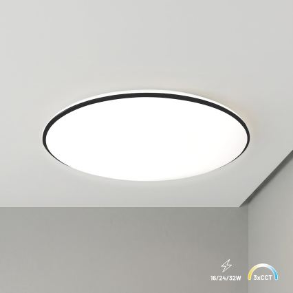 LED-Deckenleuchte HUGO LED/16/24/32W/230V 3000/4000/6500K Ø 37 cm IP54 schwarz