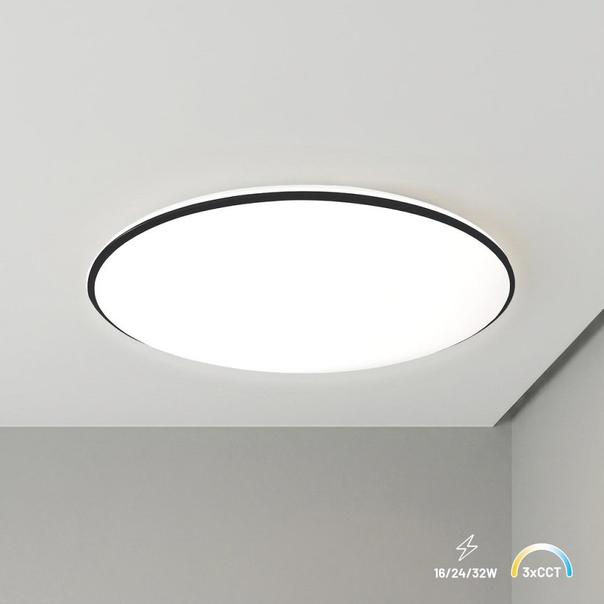 LED-Deckenleuchte HUGO LED/16/24/32W/230V 3000/4000/6500K Ø 37 cm IP54 schwarz