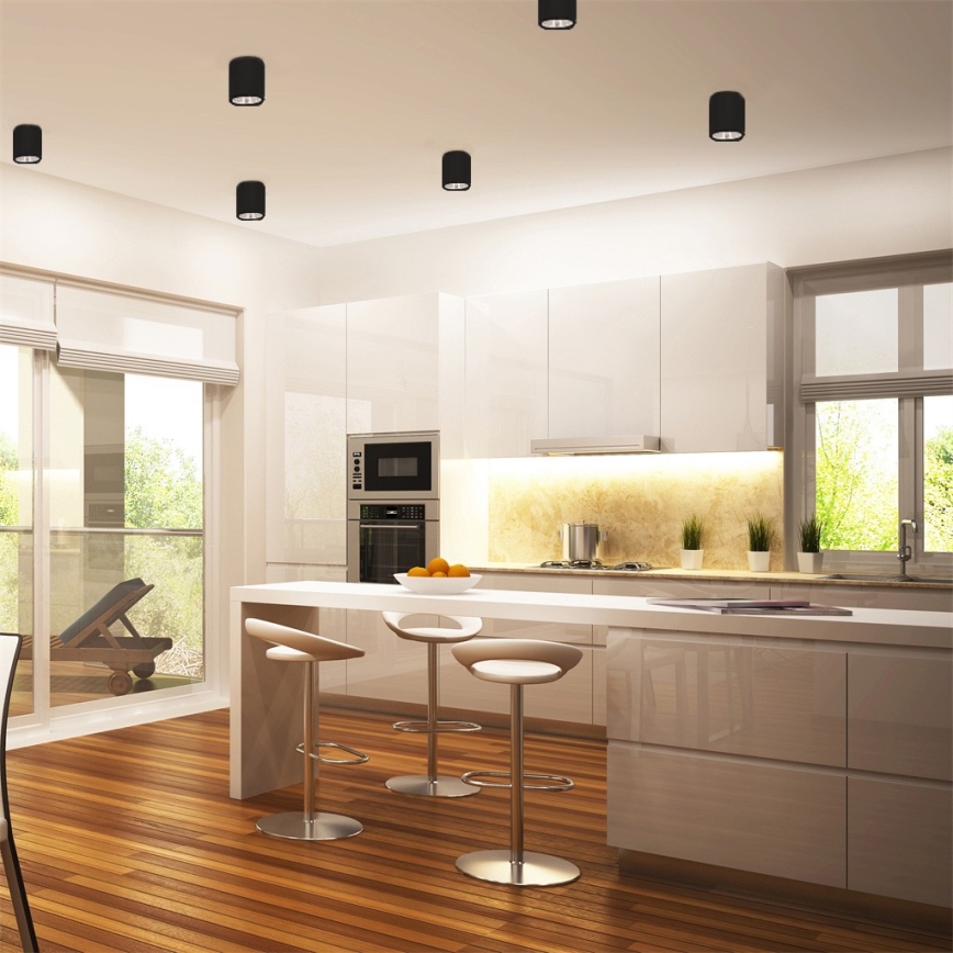 LED-Deckenleuchte JUPITER 1xE27/6W/230V 120x98 mm schwarz