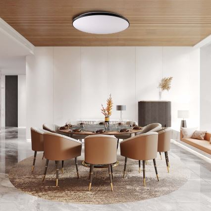 LED Dimmbares Deckenleuchte KERN LED/80W/230V 3000-6000K Ø 80 cm Schwarz + Fernbedienung