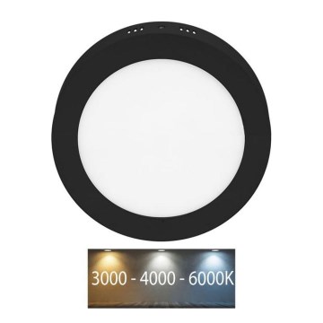 LED-Deckenleuchte LADA LED/18W/230V 3000/4000/6000K d 22 cm schwarz