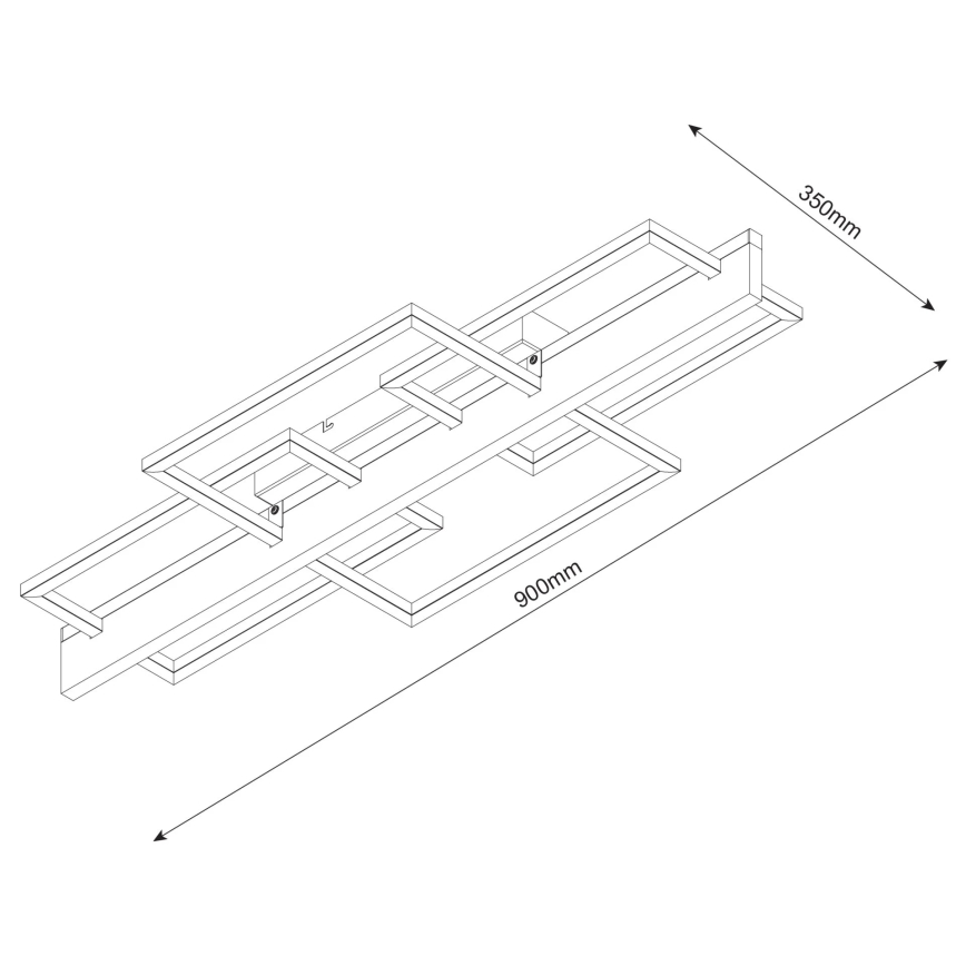LED-Deckenleuchte LARYSA LED/35W/230V 35x90 cm Kiefer