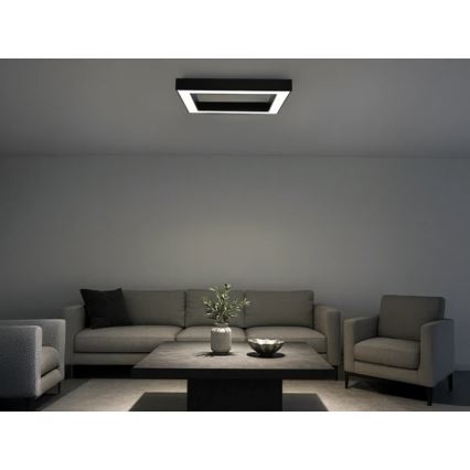 LED-Deckenleuchte LED/100W/230V 3000/4000/6500K 80x80 cm schwarz