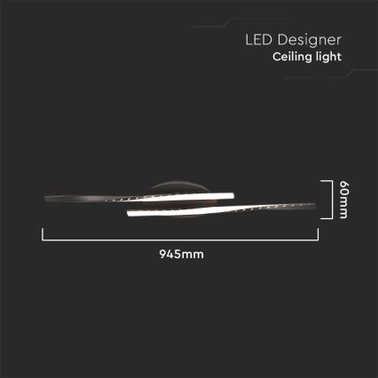 LED-Deckenleuchte LED/12W/230V 3000K 94,5 cm schwarz