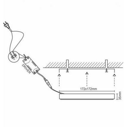 LED-Deckenleuchte LED/12W/230V 4000K 17,2x17,2 cm