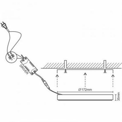 LED-Deckenleuchte LED/12W/230V 4000K d 17,2 cm