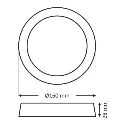 LED-Deckenleuchte LED/12W/230V 4200K d 16 cm weiß