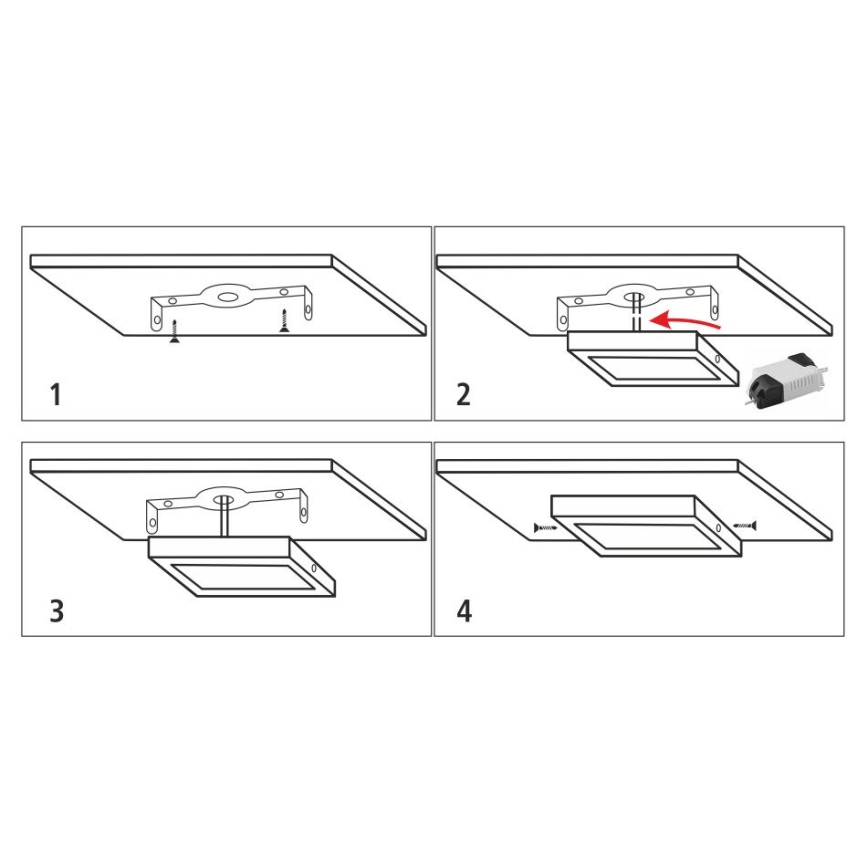 LED-Deckenleuchte LED/18W/230V 2700K 21x21 cm weiß