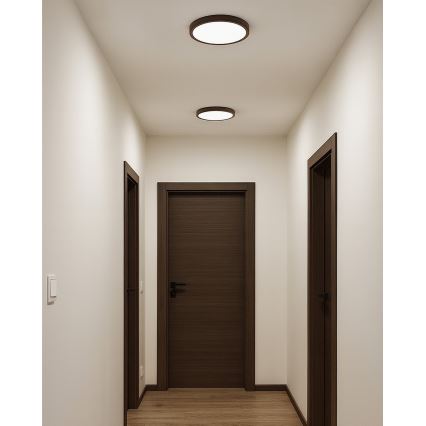 LED-Deckenleuchte LED/18W/230V 3000/4000/6500K Ø 23 cm braun