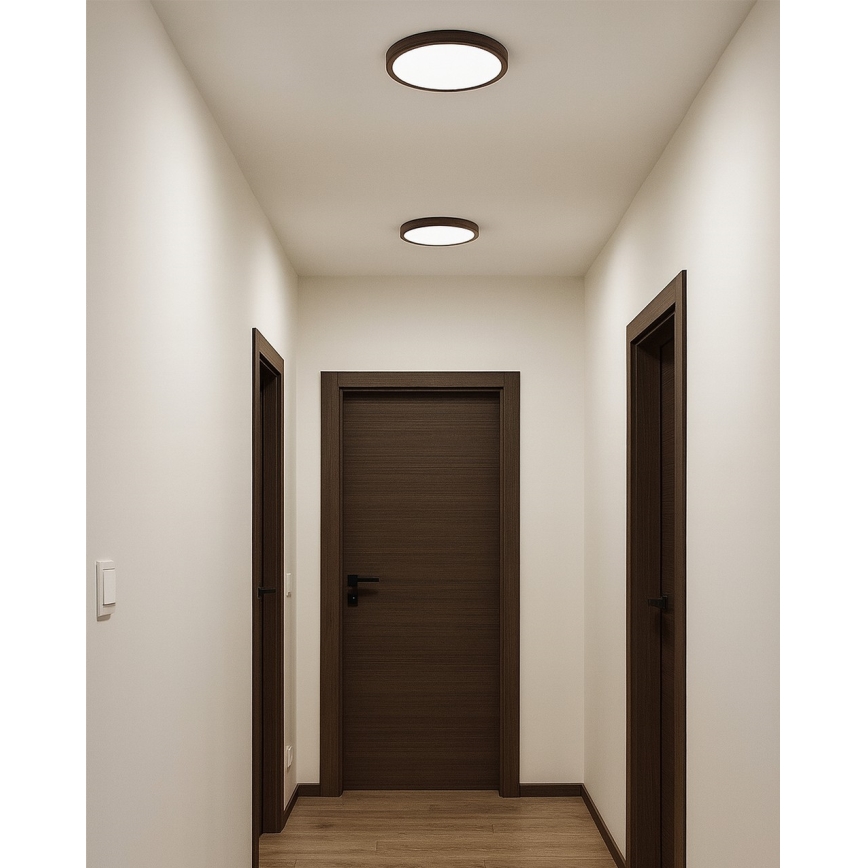 LED-Deckenleuchte LED/18W/230V 3000/4000/6500K Ø 23 cm braun