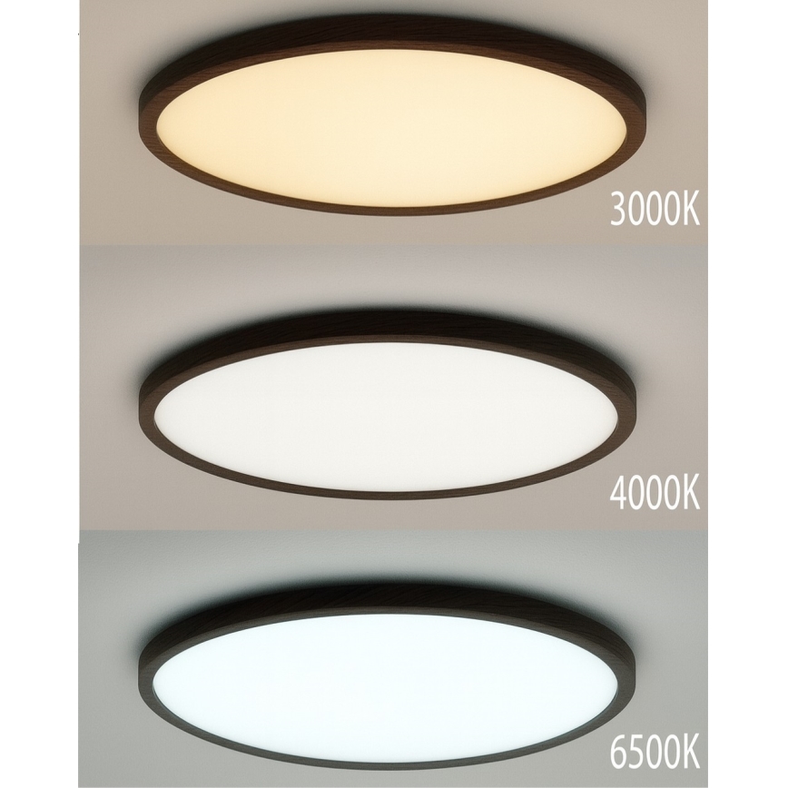 LED-Deckenleuchte LED/18W/230V 3000/4000/6500K Ø 23 cm braun