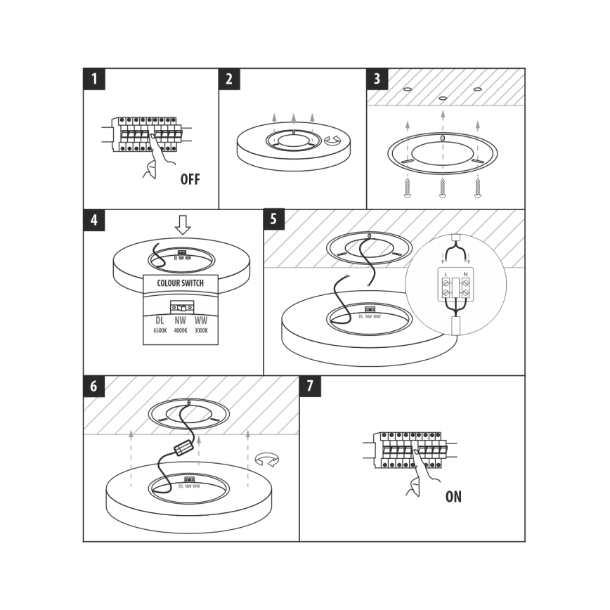 LED-Deckenleuchte LED/18W/230V 3000/4000/6500K Ø 23 cm weiß