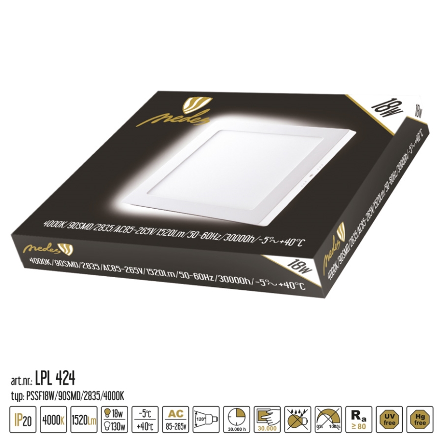 Nedes LPL424 - LED Platte  LED/18W