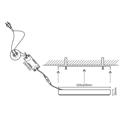 Nedes LPL424 - LED Platte  LED/18W