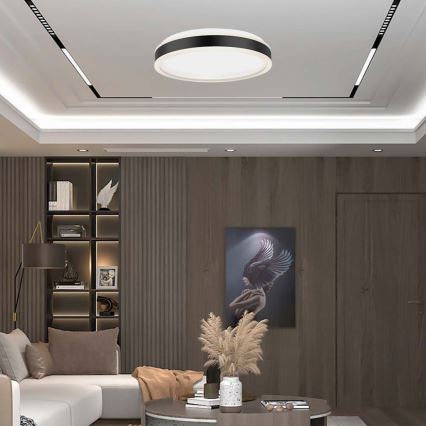 LED-Deckenleuchte LED/18W/230V 4000K d 35 cm schwarz
