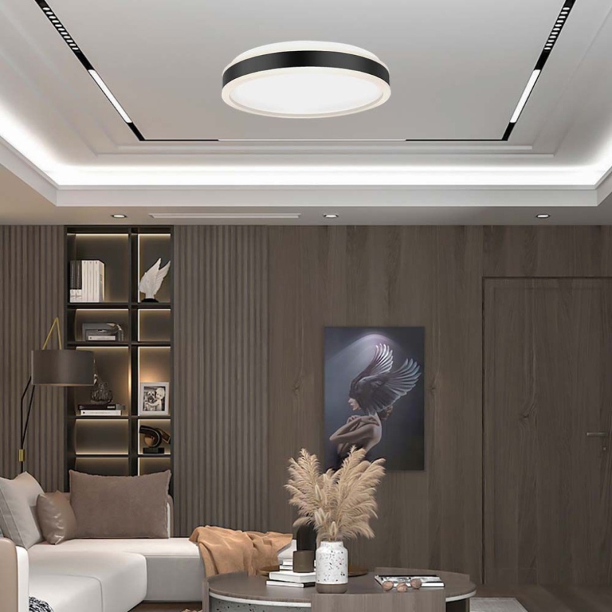LED-Deckenleuchte LED/18W/230V 4000K d 35 cm schwarz
