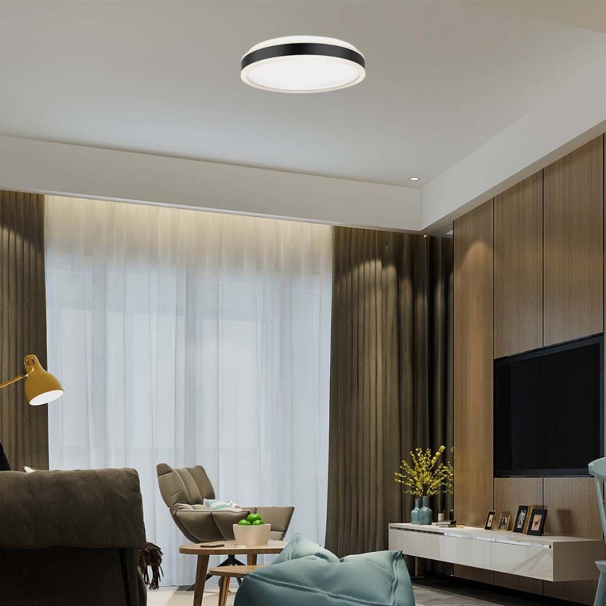 LED-Deckenleuchte LED/18W/230V 4000K d 35 cm schwarz