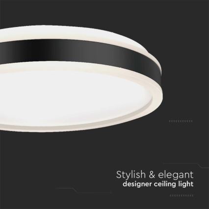 LED-Deckenleuchte LED/18W/230V 4000K d 35 cm schwarz