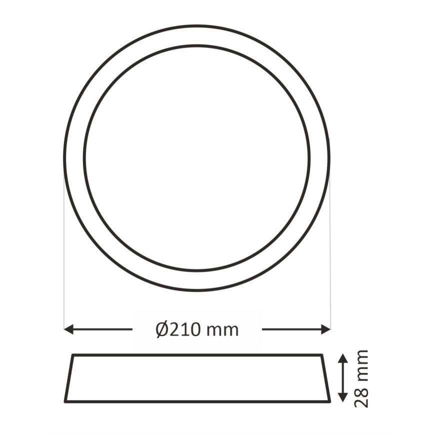 LED-Deckenleuchte LED/18W/230V 4200K d 21 cm weiß