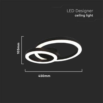 LED-Deckenleuchte LED/20W/230V 3000K schwarz