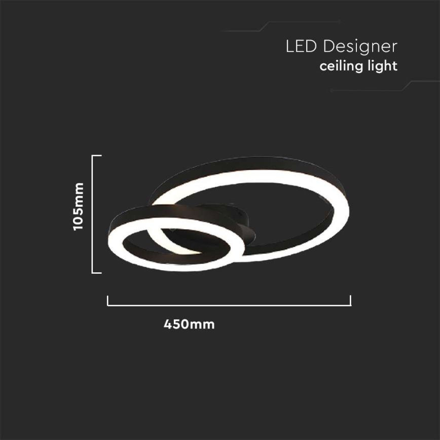 LED-Deckenleuchte LED/20W/230V 3000K schwarz