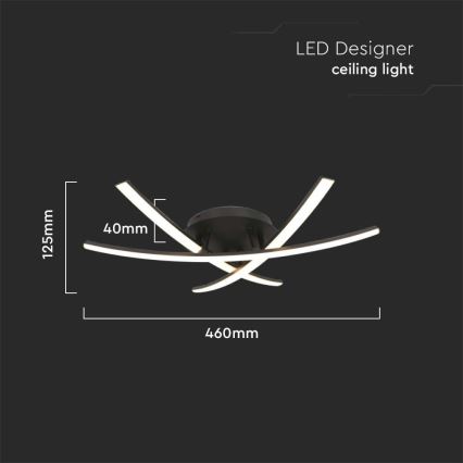 LED-Deckenleuchte LED/20W/230V 3000K schwarz