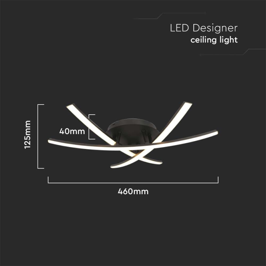 LED-Deckenleuchte LED/20W/230V 3000K schwarz