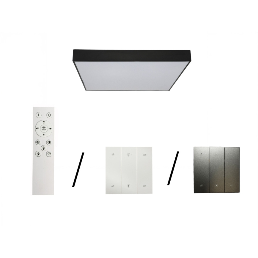 LED-Deckenleuchte LED/215W/230V 3000/4000/6500K 80x80 cm schwarz