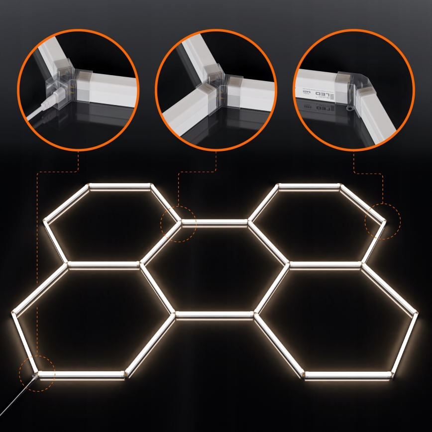 LED-Deckenleuchte HEXAGON LED/240W/85-265V 4000K 298x209 cm CRI 90 IP44 weiß
