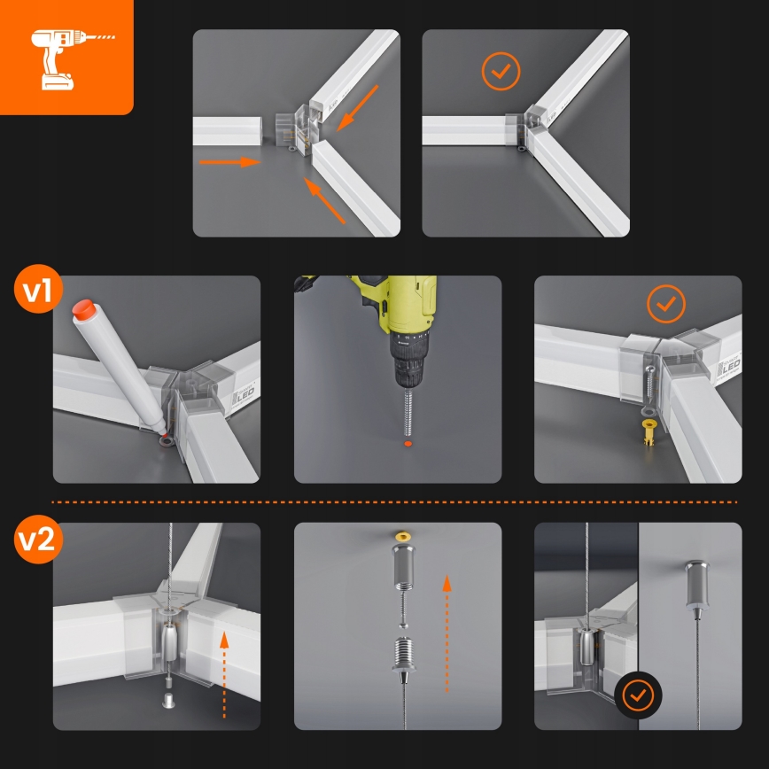LED Deckenleuchte HEXAGON LED/240W/85-265V 6500K 298x209 cm CRI 90 IP44 weiß