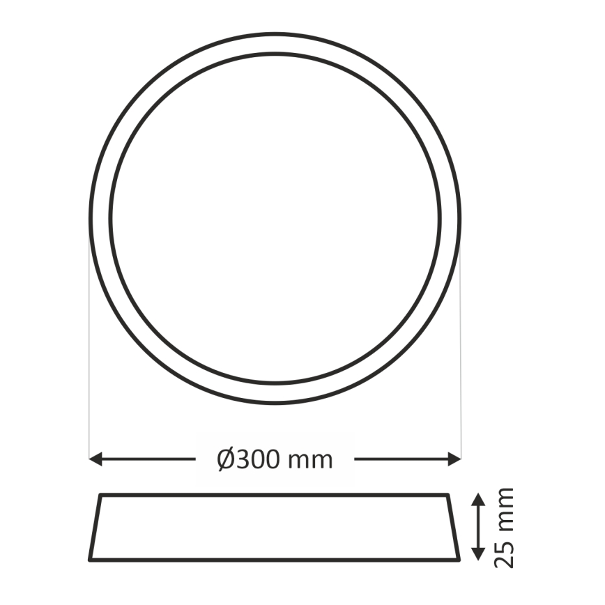 LED-Deckenleuchte LED/24W/230V 3000/4000/6500K Ø 30 cm beige