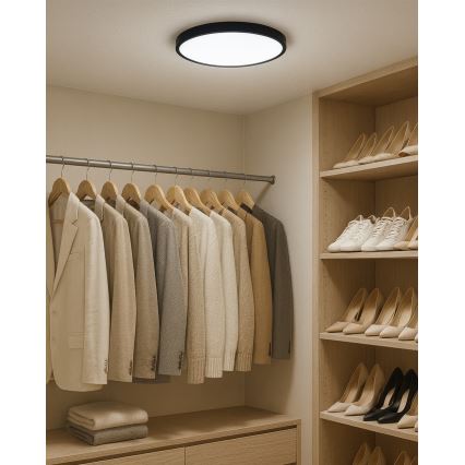 LED-Deckenleuchte LED/24W/230V 3000/4000/6500K Ø 30 cm schwarz