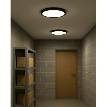 LED-Deckenleuchte LED/24W/230V 3000/4000/6500K Ø 30 cm schwarz