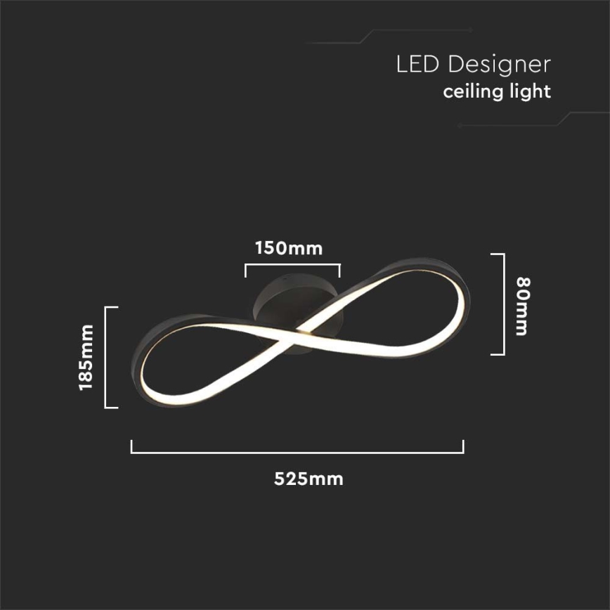 LED-Deckenleuchte LED/24W/230V 3000K schwarz
