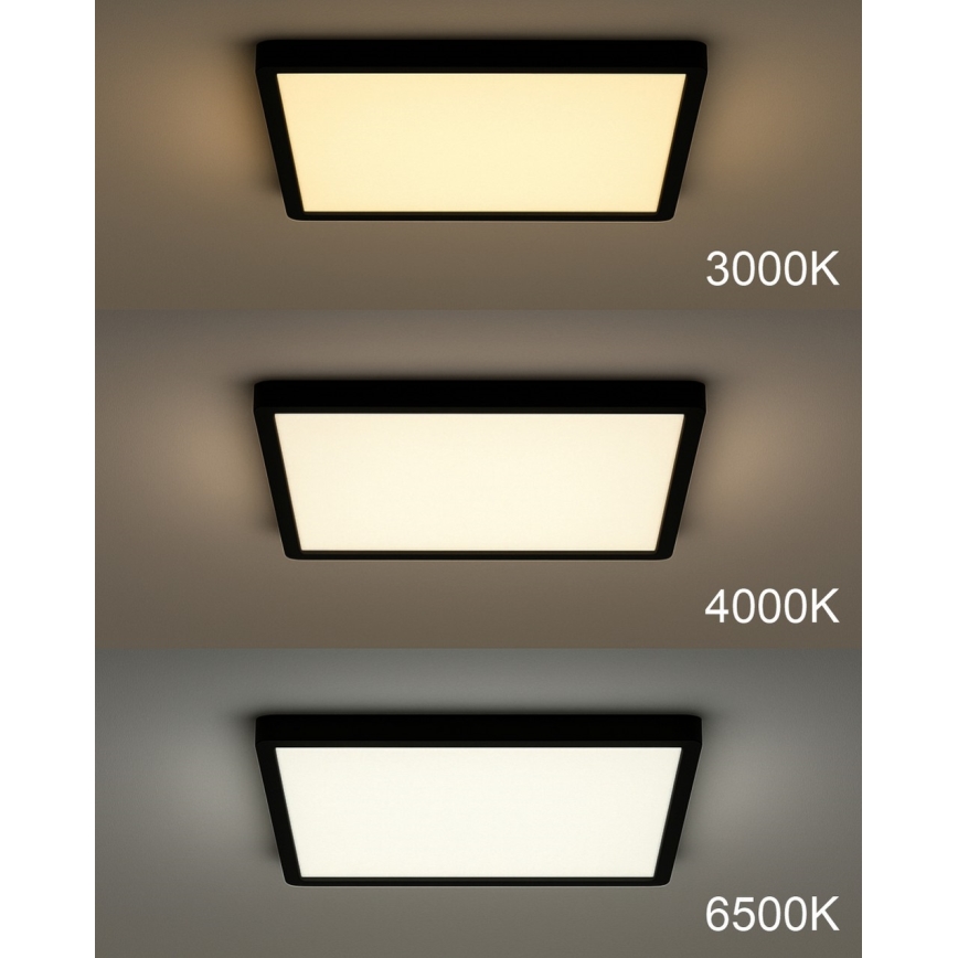 LED-Deckenleuchte LED/32W/230V 3000/4000/6500K 40x40 cm schwarz