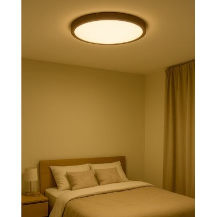 LED-Deckenleuchte LED/32W/230V 3000/4000/6500K Ø 40 cm braun