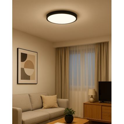 LED-Deckenleuchte LED/32W/230V 3000/4000/6500K Ø 40 cm schwarz