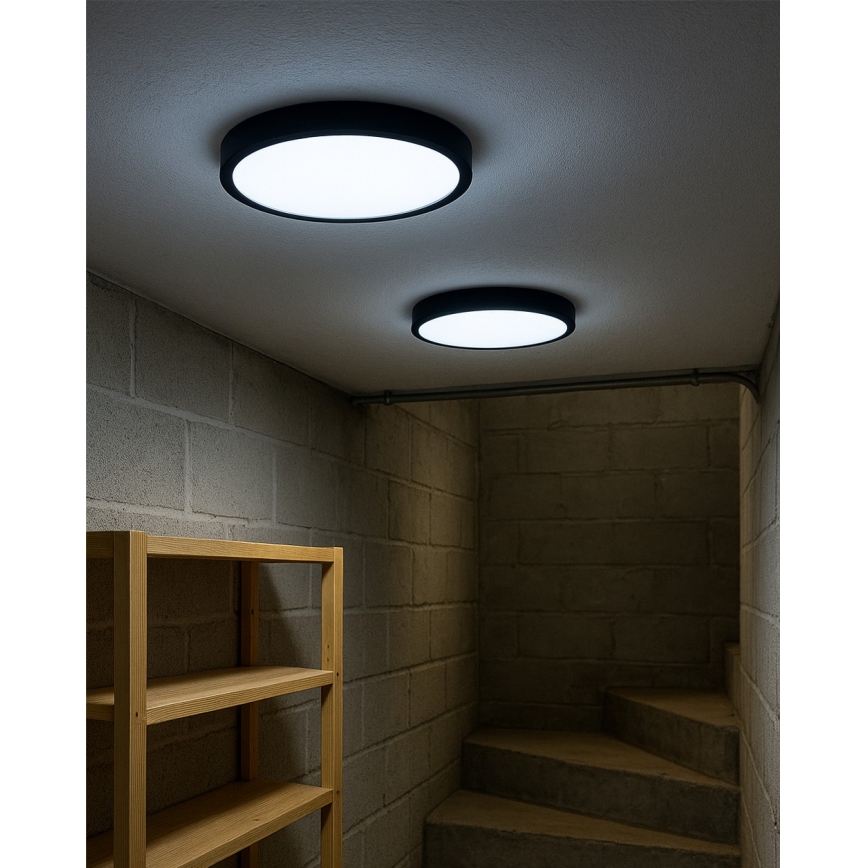 LED-Deckenleuchte LED/32W/230V 3000/4000/6500K Ø 40 cm schwarz