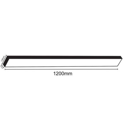 LED-Deckenleuchte LED/32W/230V 4000K 120x13 cm schwarz